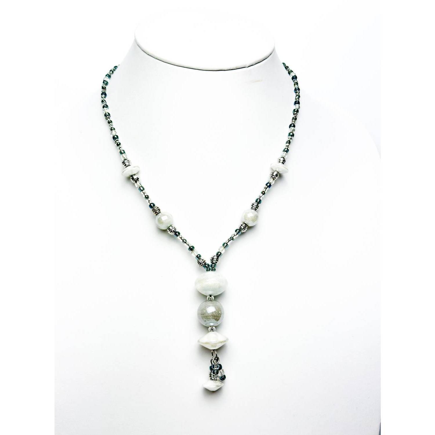 New Antica Murrina Women's Murrano Glass Necklace With Pendant In Grey